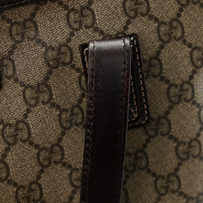 Gucci GG Supreme Monogram Medium Zippered Shopping Tote Dark Brown 6 of 14