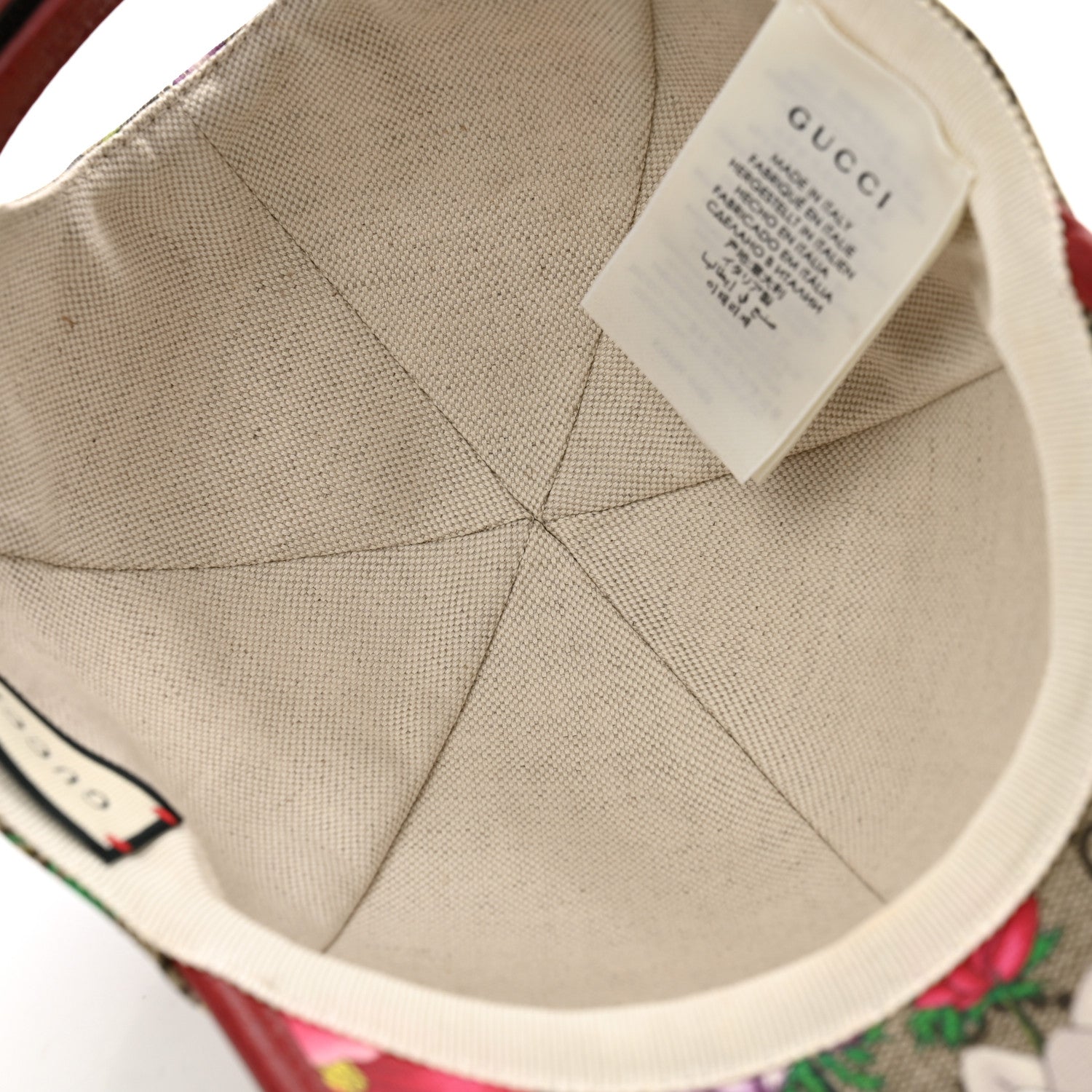 Gucci GG Supreme Flora Claudia Baseball Hat 56 S Red 7 of 10