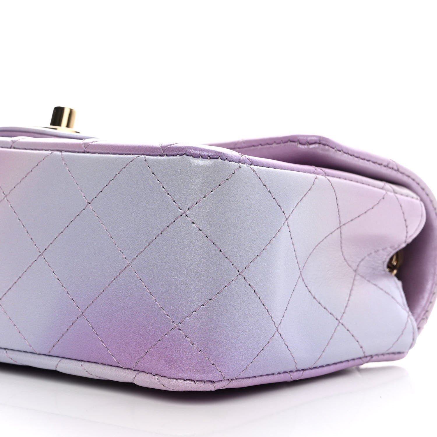 Chanel Lambskin Quilted Tie Dye Ombre Mini Rectangular Flap Purple Blue Pink 10 of 11