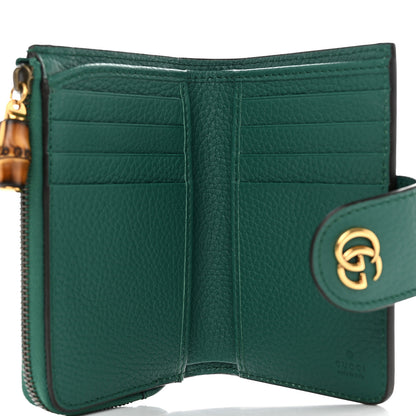Gucci Piuma Calfskin Medium Bamboo Double G Wallet Emerald 5 of 10