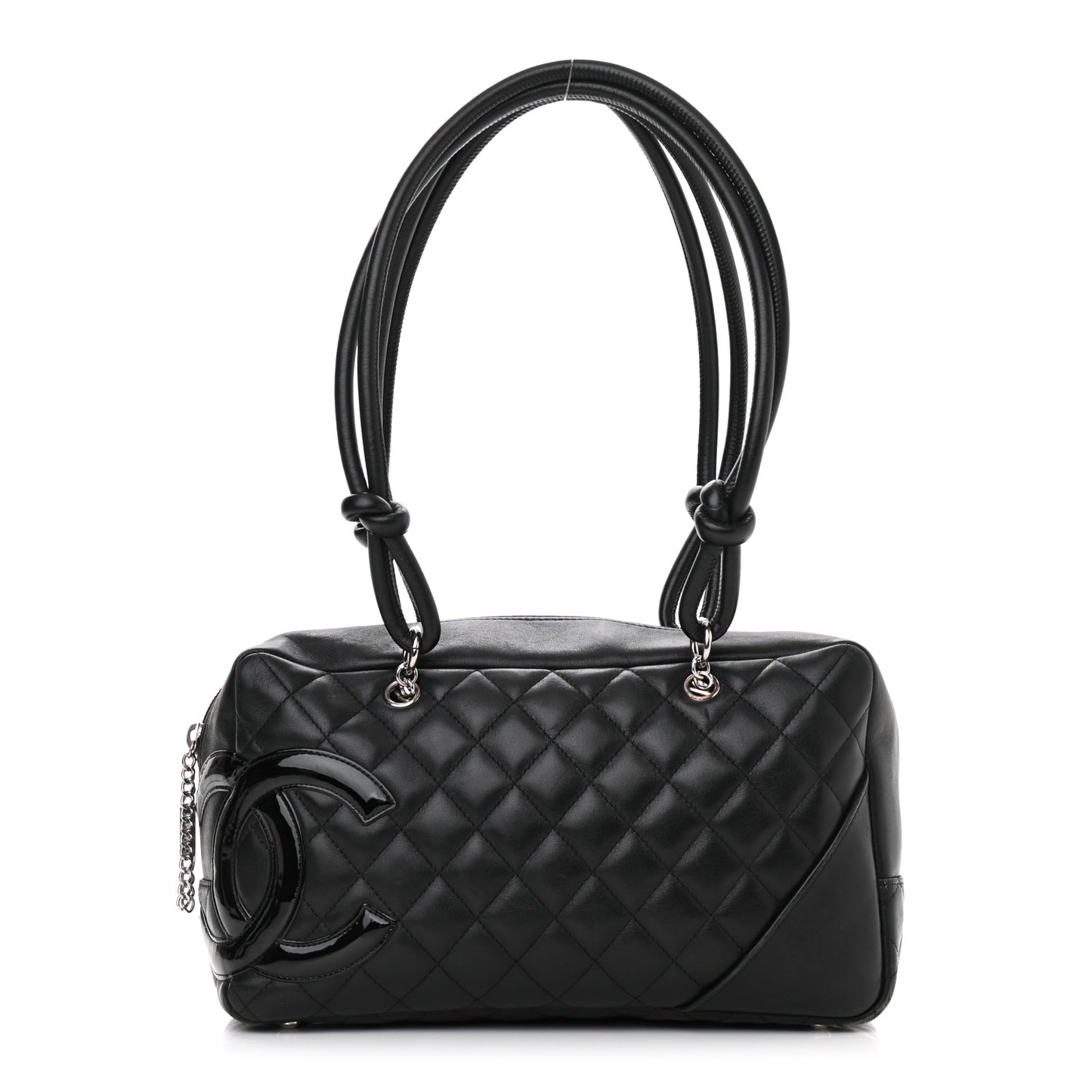 Calfskin Quilted Large Cambon Bowler Black
