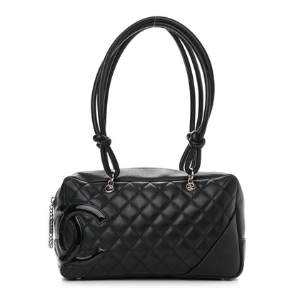 Chanel Calfskin Quilted Large Cambon Bowler Black 1 of 10