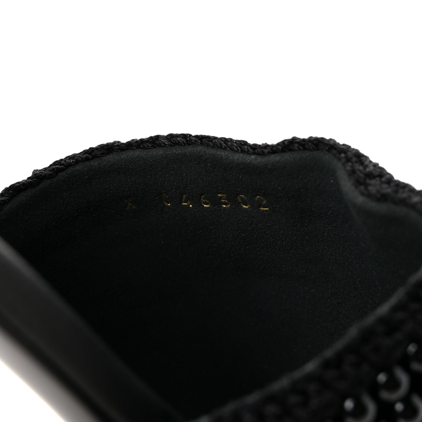 Pearl Crystal CC Mules Sandals 38.5 Black