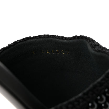 Chanel Pearl Crystal CC Mules Sandals 38.5 Black 9 of 10