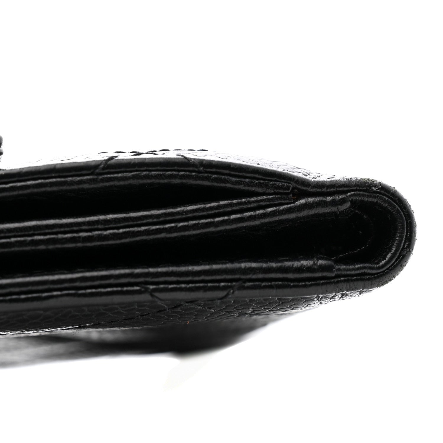 Chanel Caviar Quilted Compact French Flap Wallet Black 9 of 12