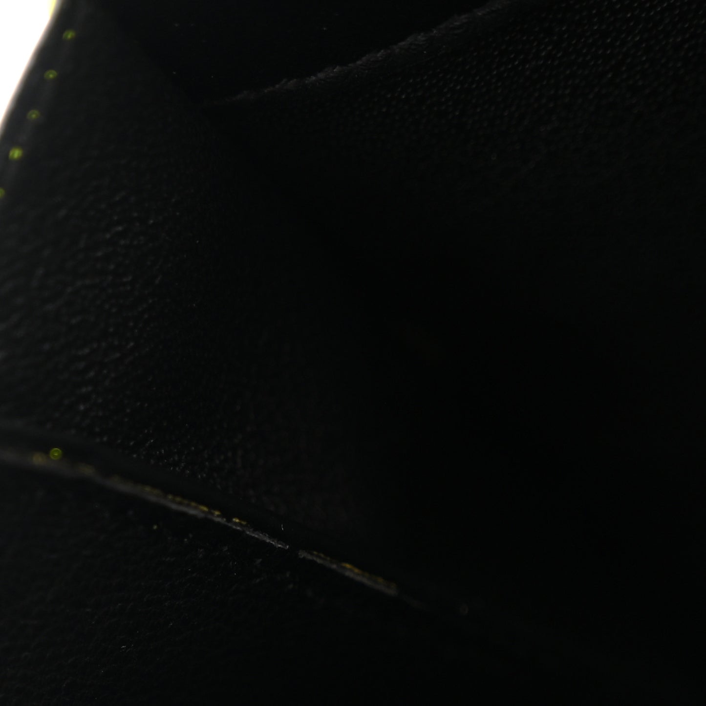 Patent Calfskin Matelasse Monogram Vicky Chain Wallet Neon Yellow