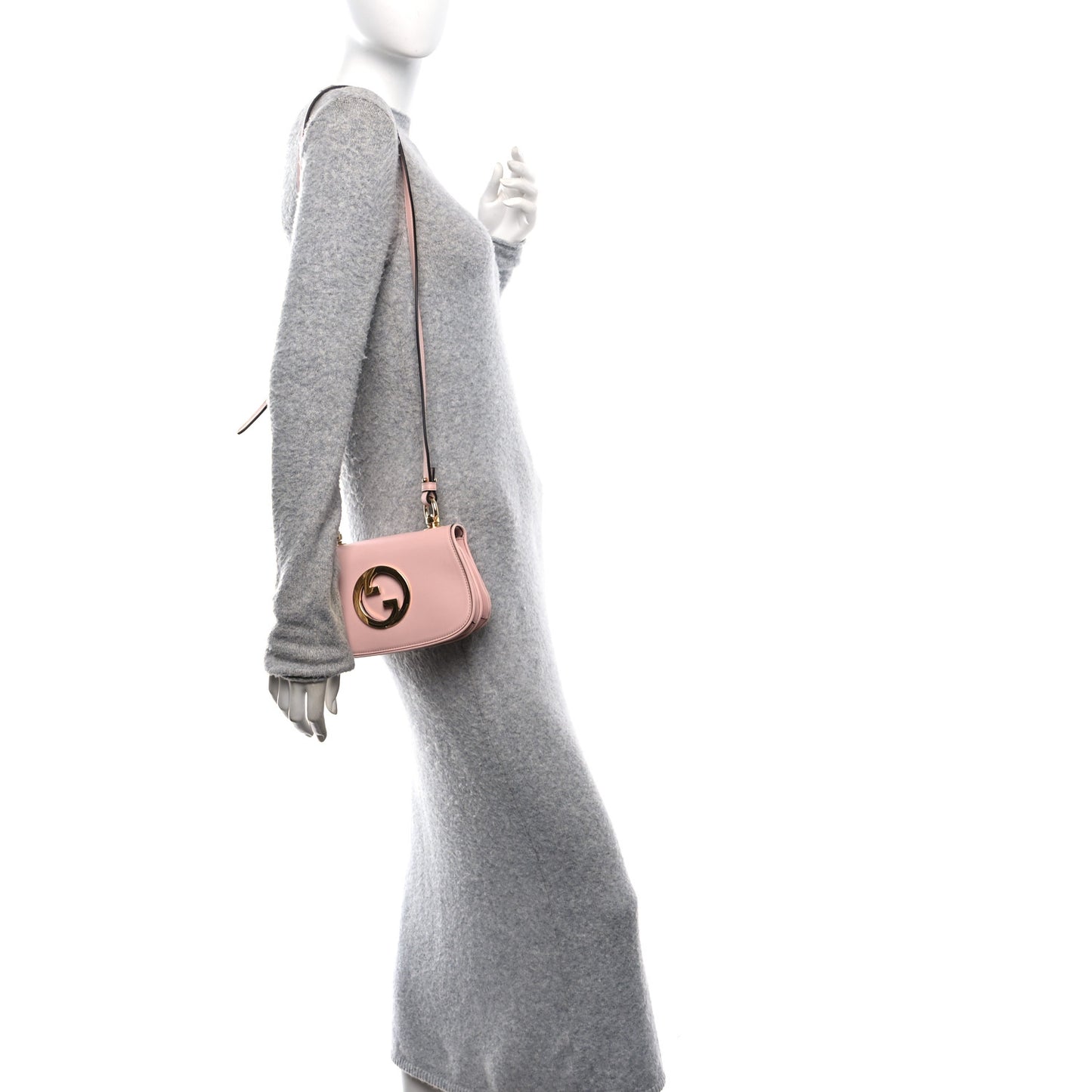 Roxy Calfskin Web Mini Blondie Shoulder Bag Powder Pink
