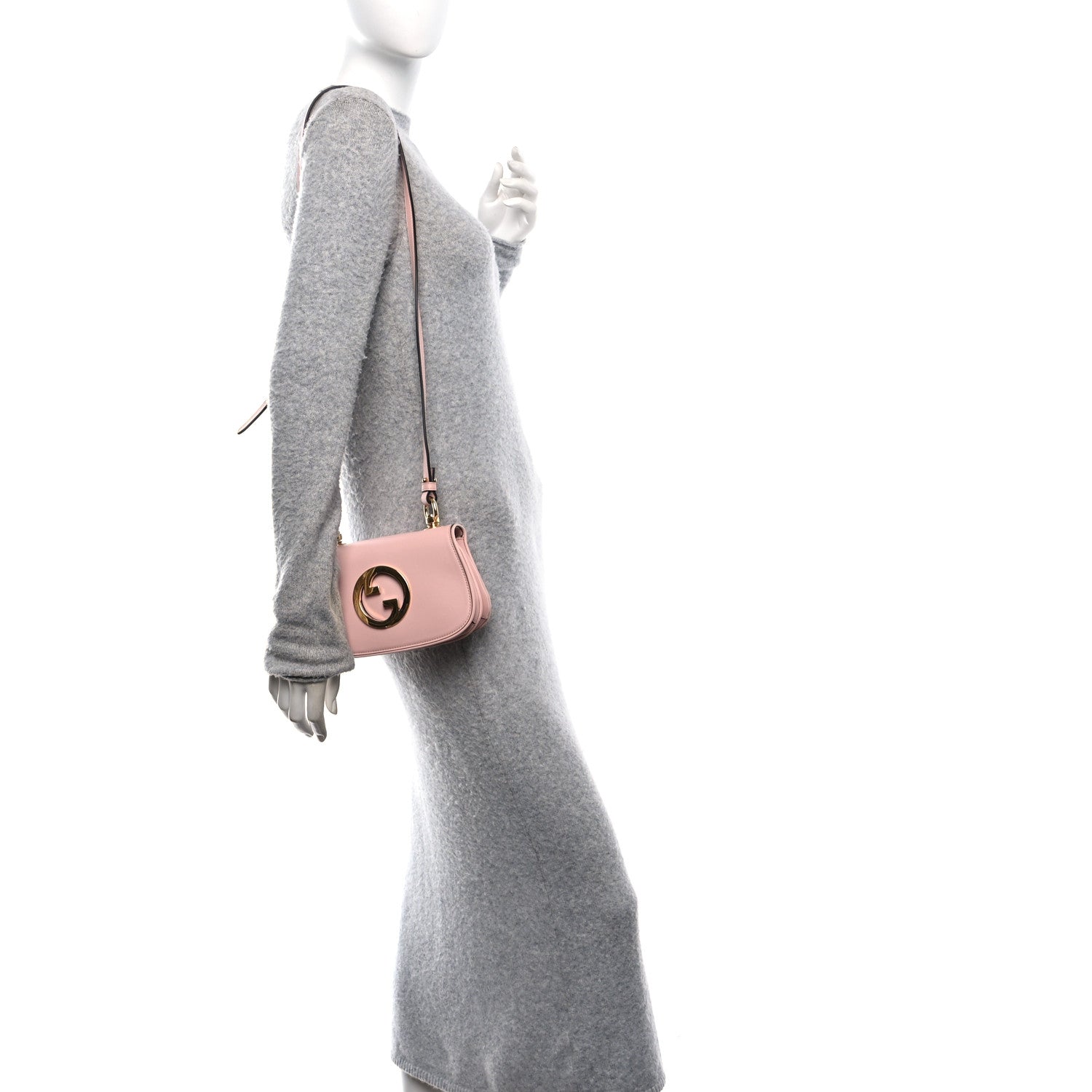 Gucci Roxy Calfskin Web Mini Blondie Shoulder Bag Powder Pink 2 of 10