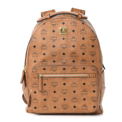 MCM Visetos Mens Medium Stark Backpack Cognac 1 of 7