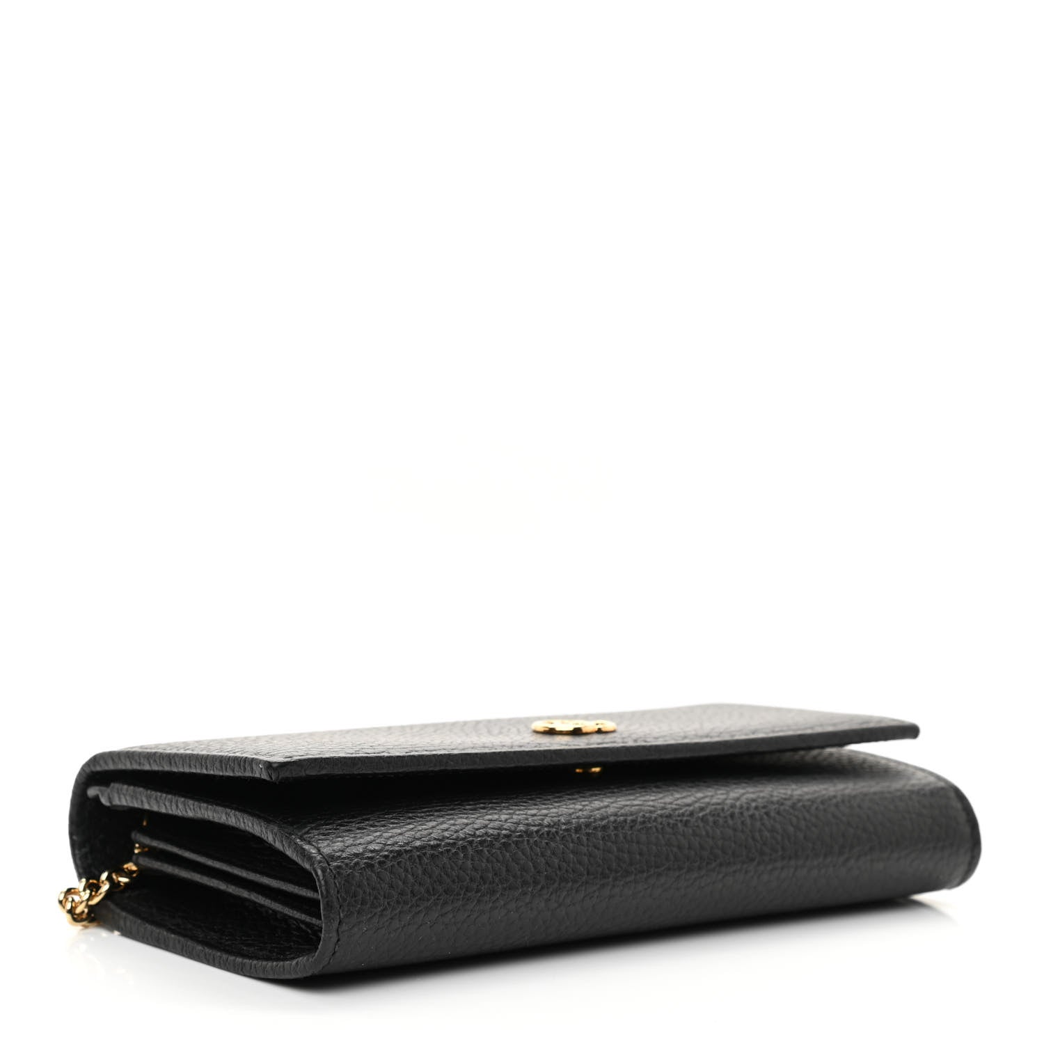 Gucci Calfskin Petite GG Marmont Wallet Chain Bag Black 4 of 9