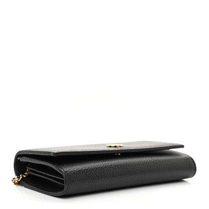 Gucci Calfskin Petite GG Marmont Wallet Chain Bag Black 4 of 9