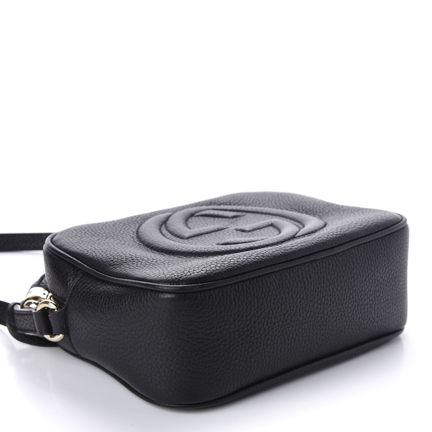 Pebbled Calfskin Small Soho Disco Bag Black