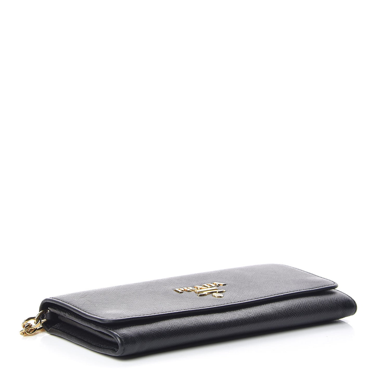 Saffiano Bi-Color Wallet On Chain Black Fuoco
