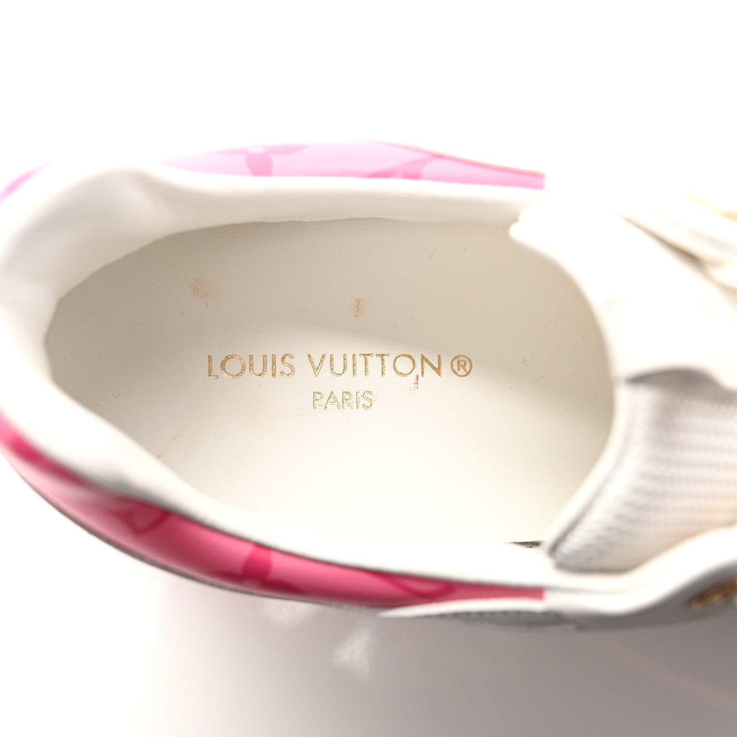 Louis Vuitton Calfskin Monogram Run Away Sneakers 38 White Pink 6 of 9