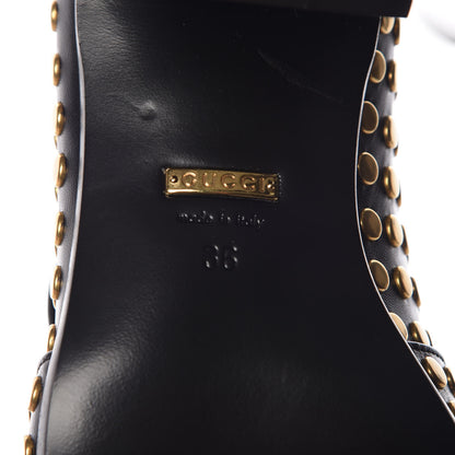 Gucci Malaga Kid Studded Polly Fringe 55mm Loafer Pumps 36 Black 6 of 9