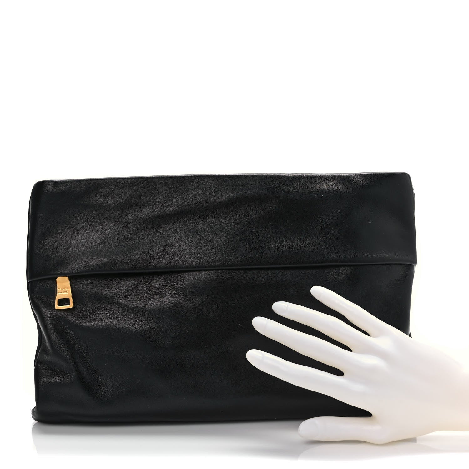 Prada Nappa Zip Clutch Black 2 of 9