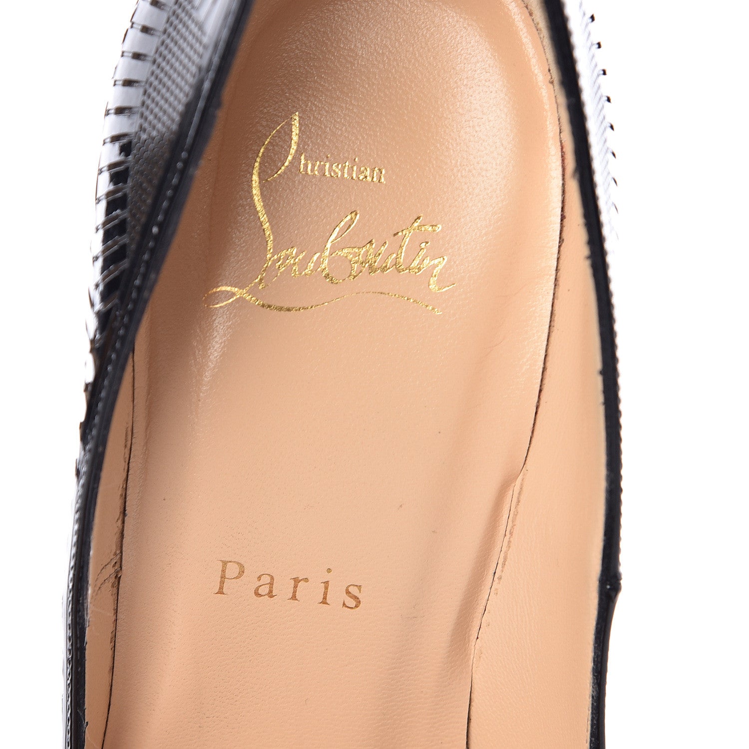Christian Louboutin Patent Suede Burma Laser Cut Kristali 120 Pumps 39 Black 8 of 11