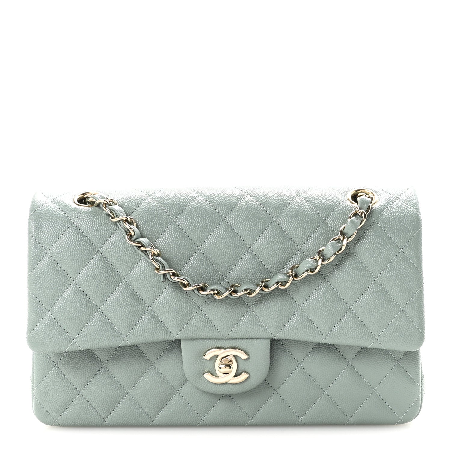 Chanel Caviar Quilted Medium Double Flap Dark Green 1 of 11