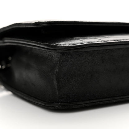 Chanel Lambskin Camellia Embossed Wallet on Chain WOC Black 10 of 15