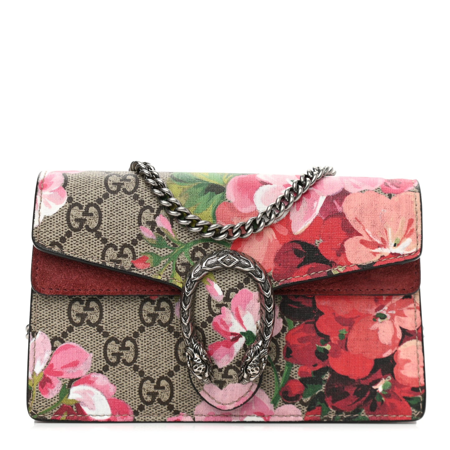 GG Supreme Monogram Blooms Super Mini Dionysus Shoulder Bag Beige Multicolor Dry Rose