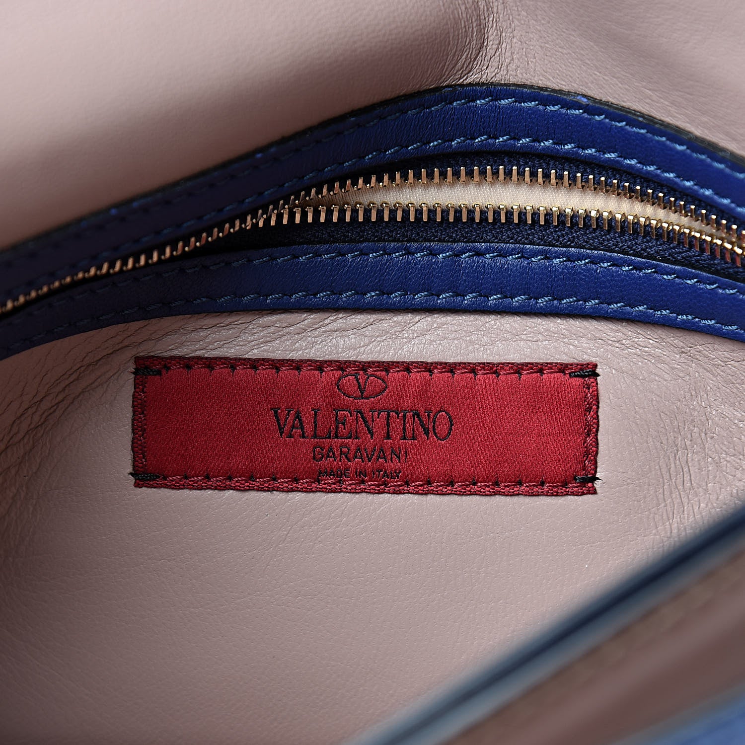 Valentino Garavani Nappa Rockstud Wristlet Clutch Blue China 6 of 10