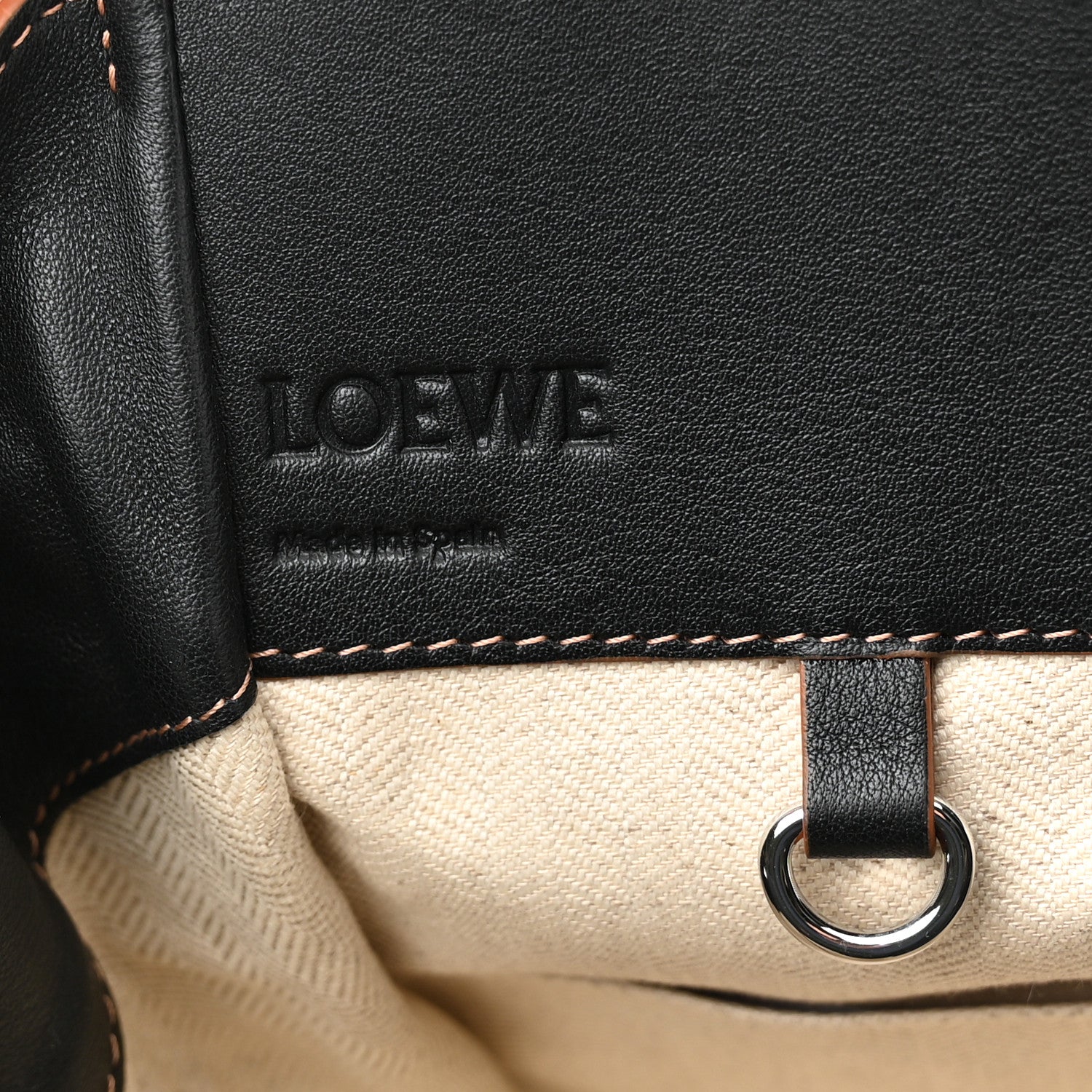 Loewe Calfskin Canvas Small Hammock Shoulder Bag Mink Black 6 of 10
