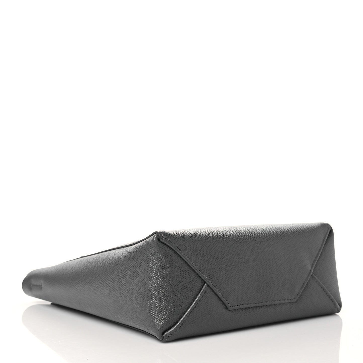 Grained Calfskin Small Vertical Cabas Grey