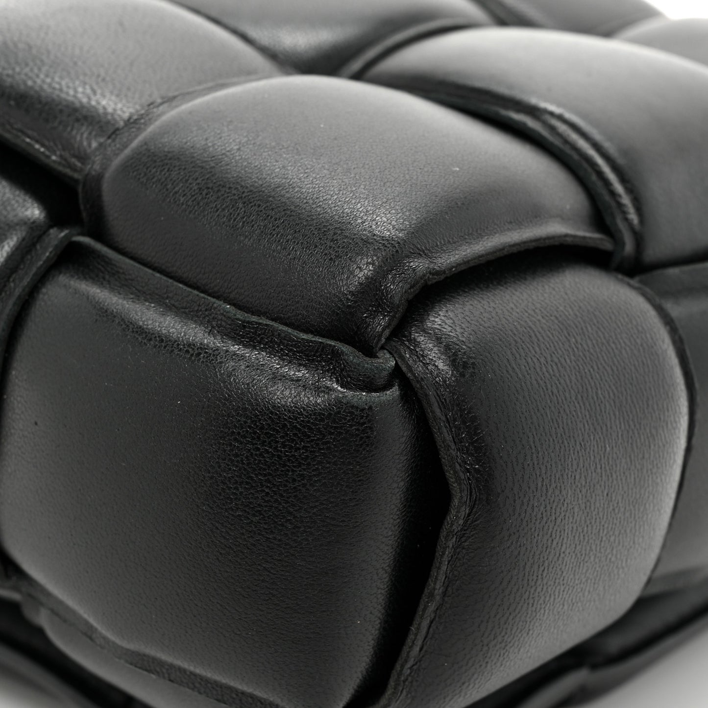 Lambskin Maxi Intreccio Padded Chain Cassette Crossbody Bag Black