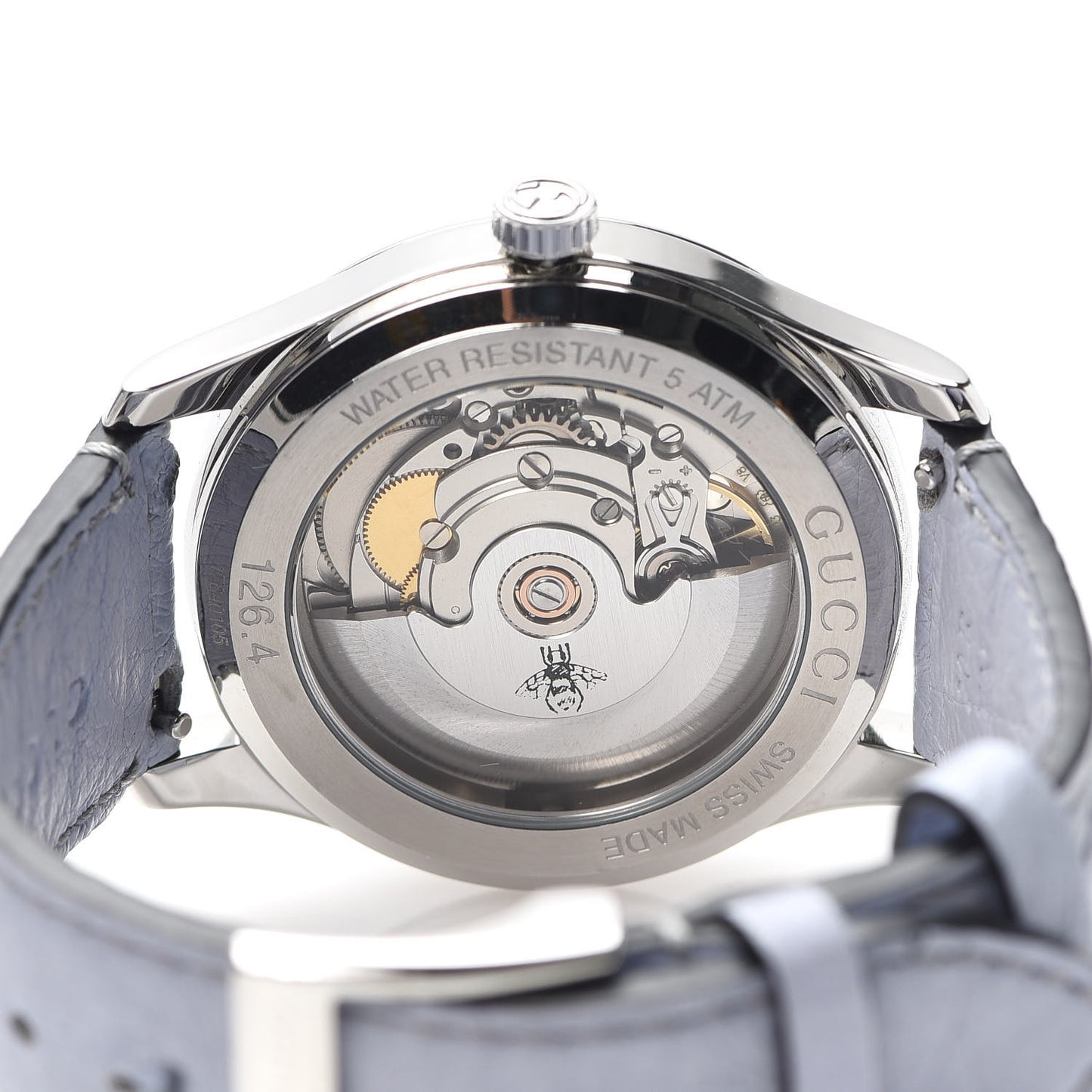 Stainless Steel Ostrich Blue Mother of Pearl 38mm G-Timeless Snake Automatic Watch