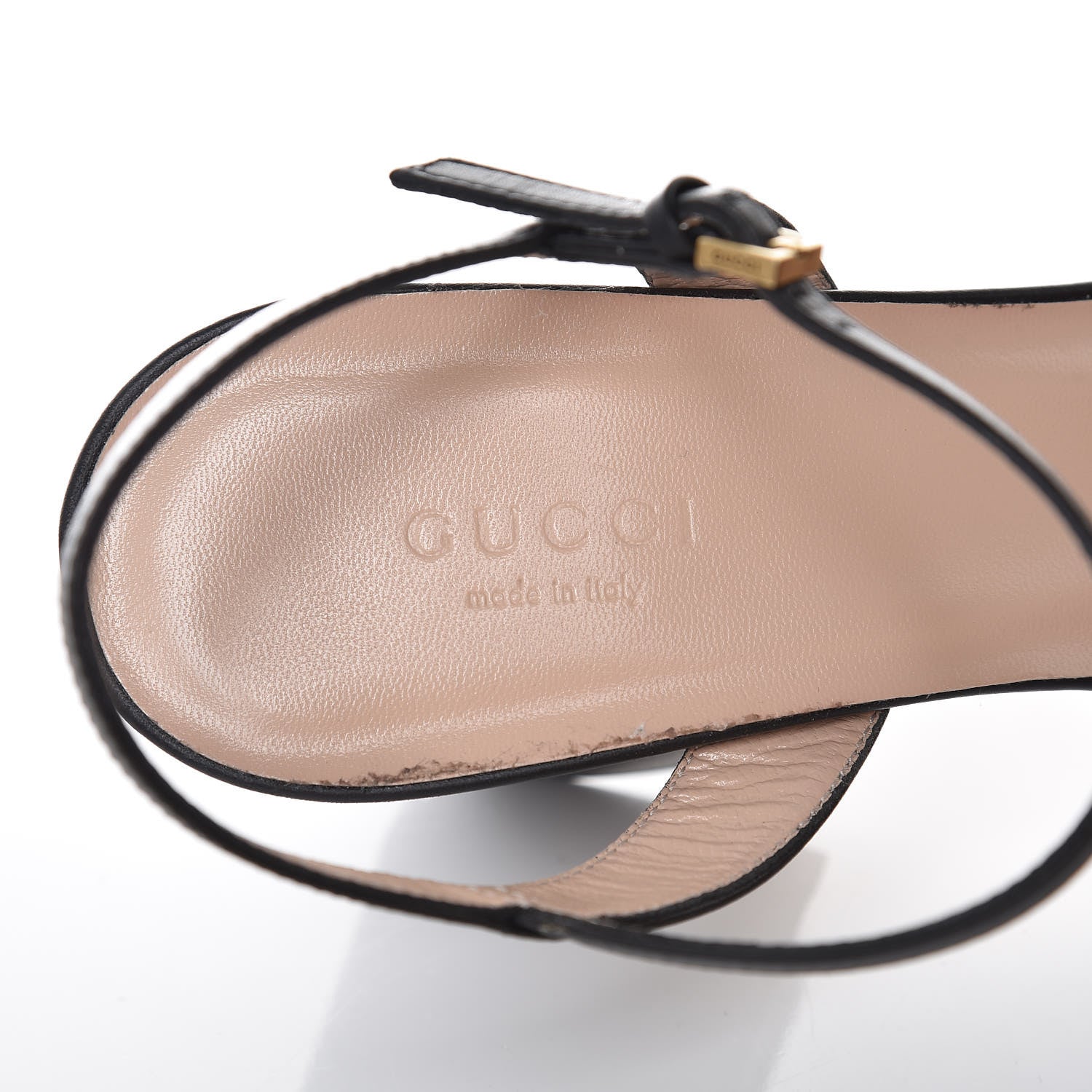 Gucci Lifford Calfskin GG Marmont Ankle Wrap 75mm Sandals 38.5 Black 7 of 8
