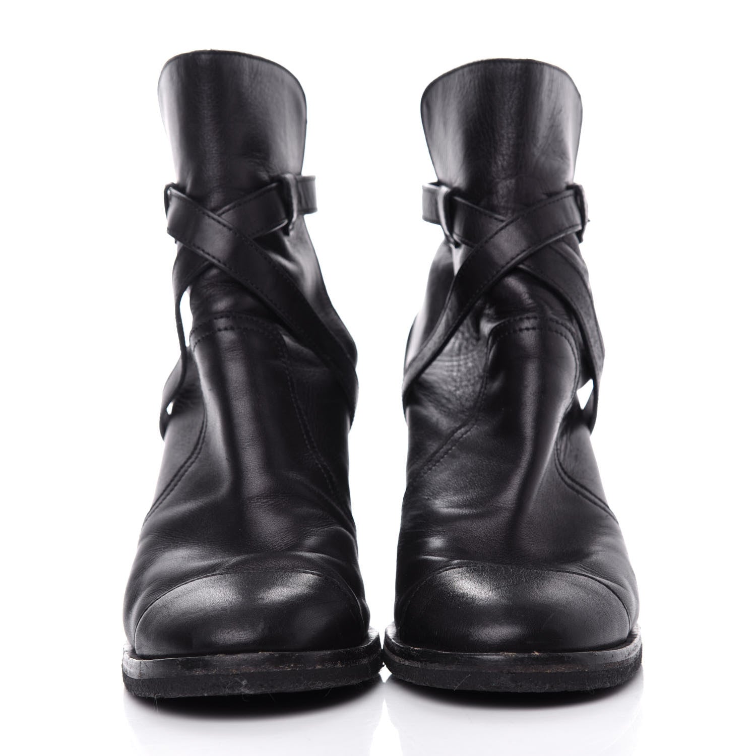 Chanel Lambskin CC Buckle Short Boots 39 Black 2 of 11