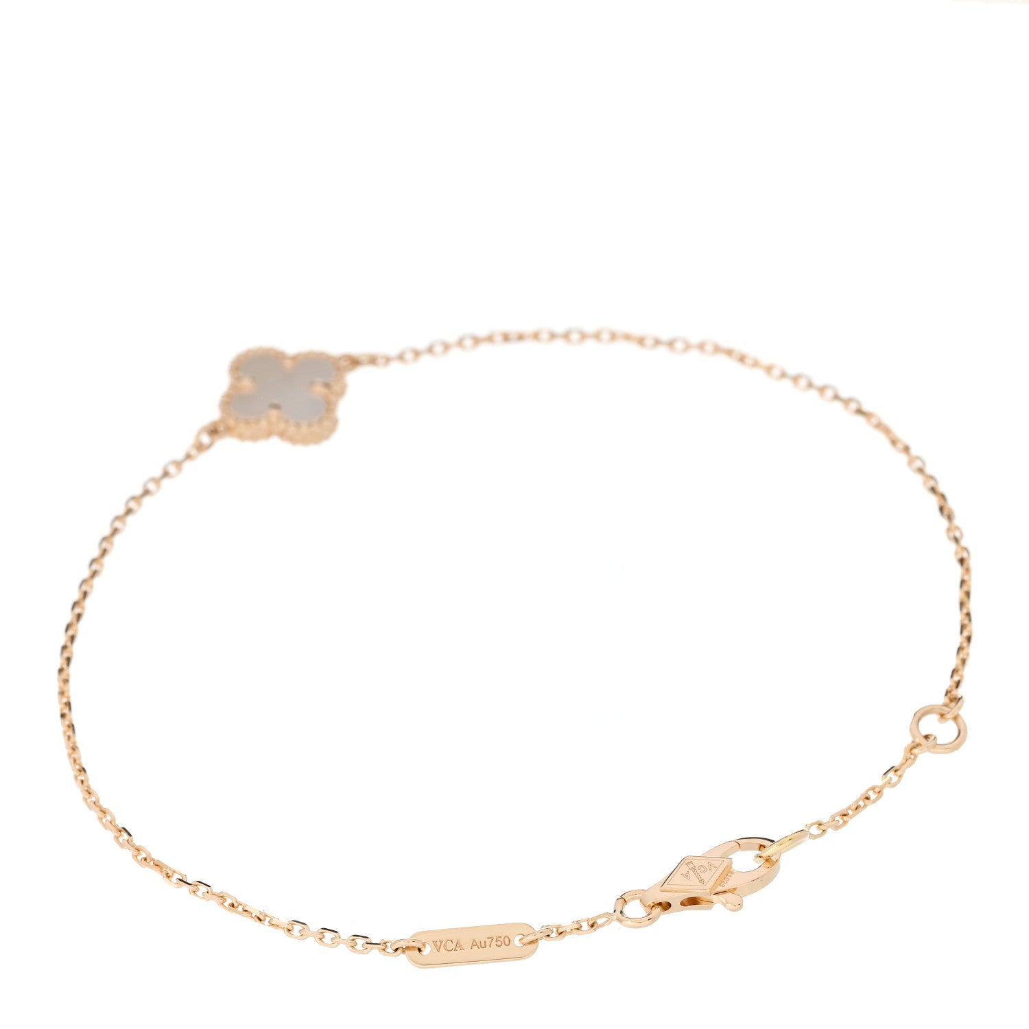 Van Cleef & Arpels 18K Yellow Gold Mother of Pearl Sweet Alhambra Bracelet 2 of 6