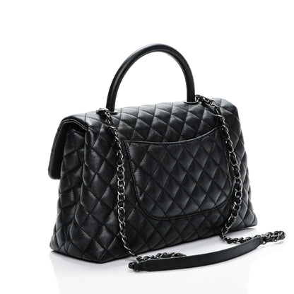 Chanel Caviar Quilted Medium Coco Handle Flap Black 3 of 7