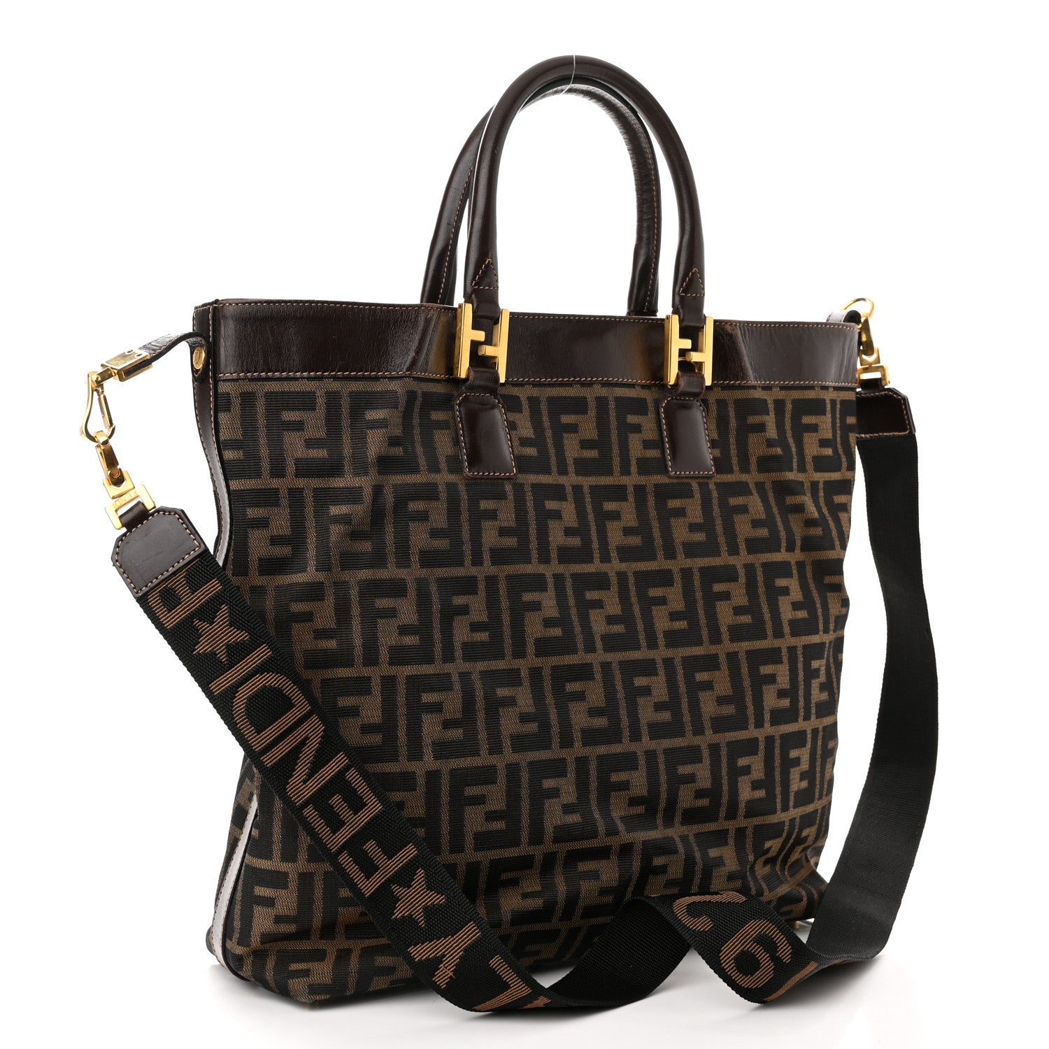Fendi Zucca Top Handle Tote Tobacco 3 of 11