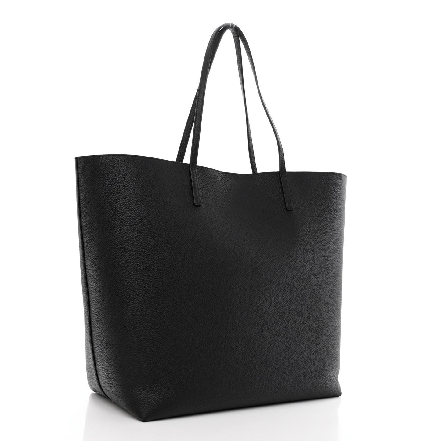 Grained Calfskin Skull Open Shopper Tote Black
