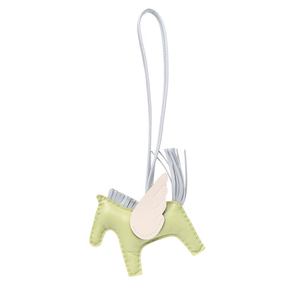 Hermes Milo Lambskin Grigri Rodeo Pegase Horse Bag Charm PM Jaune Bourgeon Bleu Brume Nata 1 of 2