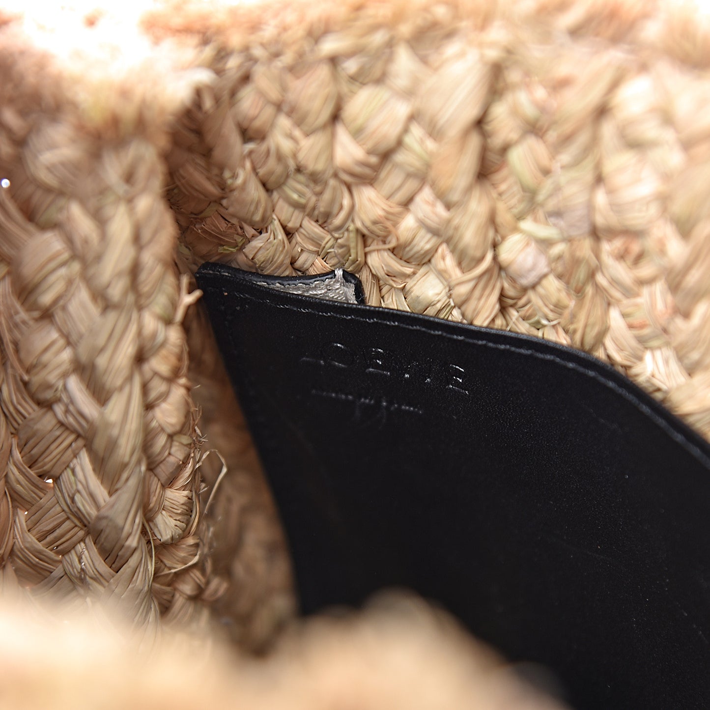 Calfskin Raffia Small Gate Tote Black