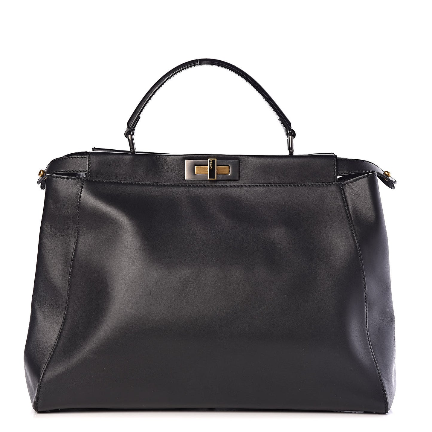 Vitello Suede Large Peekaboo Iconic Satchel Black