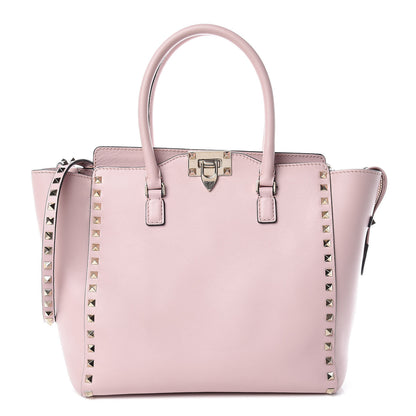 Valentino Garavani Vitello Rockstud Double Handle Tote Water Rose 1 of 13