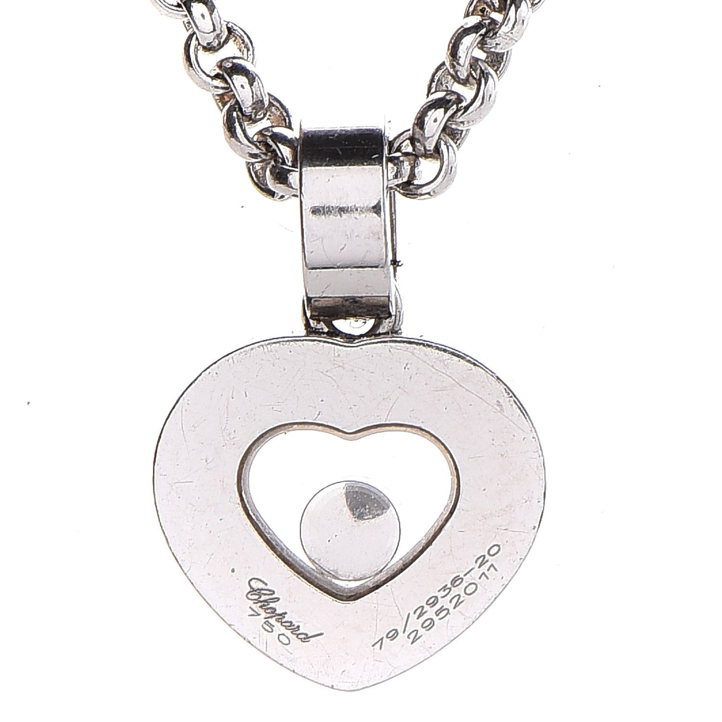 18K White Gold Happy Diamonds Heart Necklace