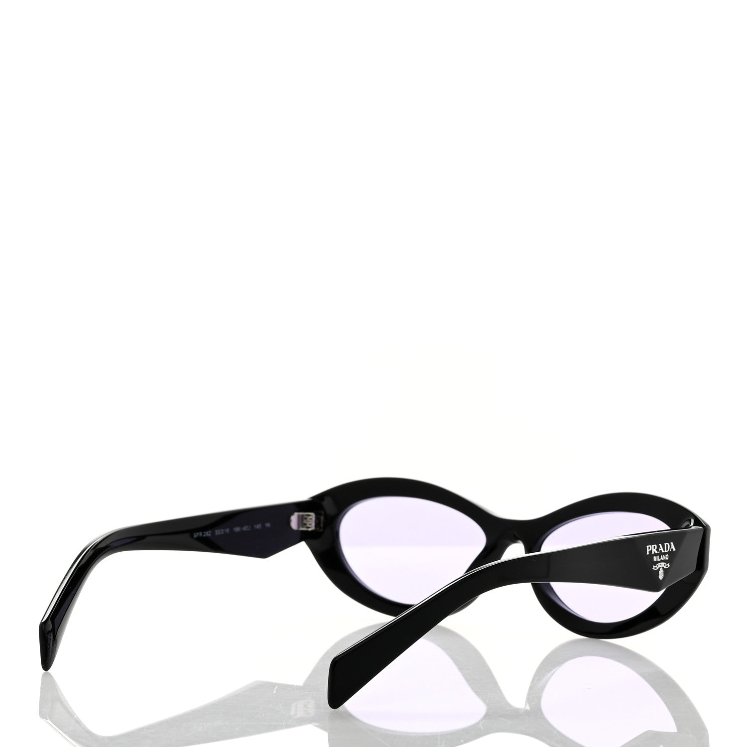 Prada Acetate Oval Sunglasses SPR 26Z Black Purple 4 of 8