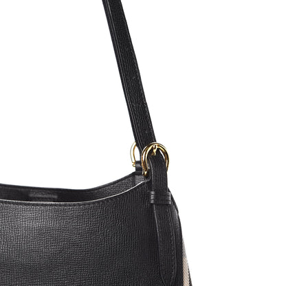 Burberry Grainy Calfskin House Check Small Canterbury Black 10 of 11