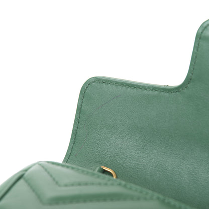 Gucci Calfskin Matelasse Super Mini GG Marmont Shoulder Bag Emerald Green 11 of 11