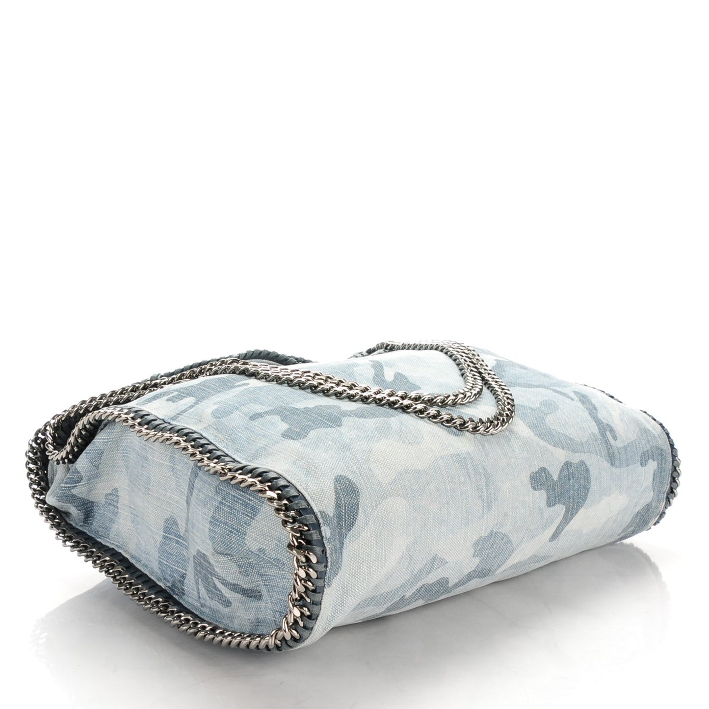 Denim Camo Print Big Falabella Tote Pale Blue