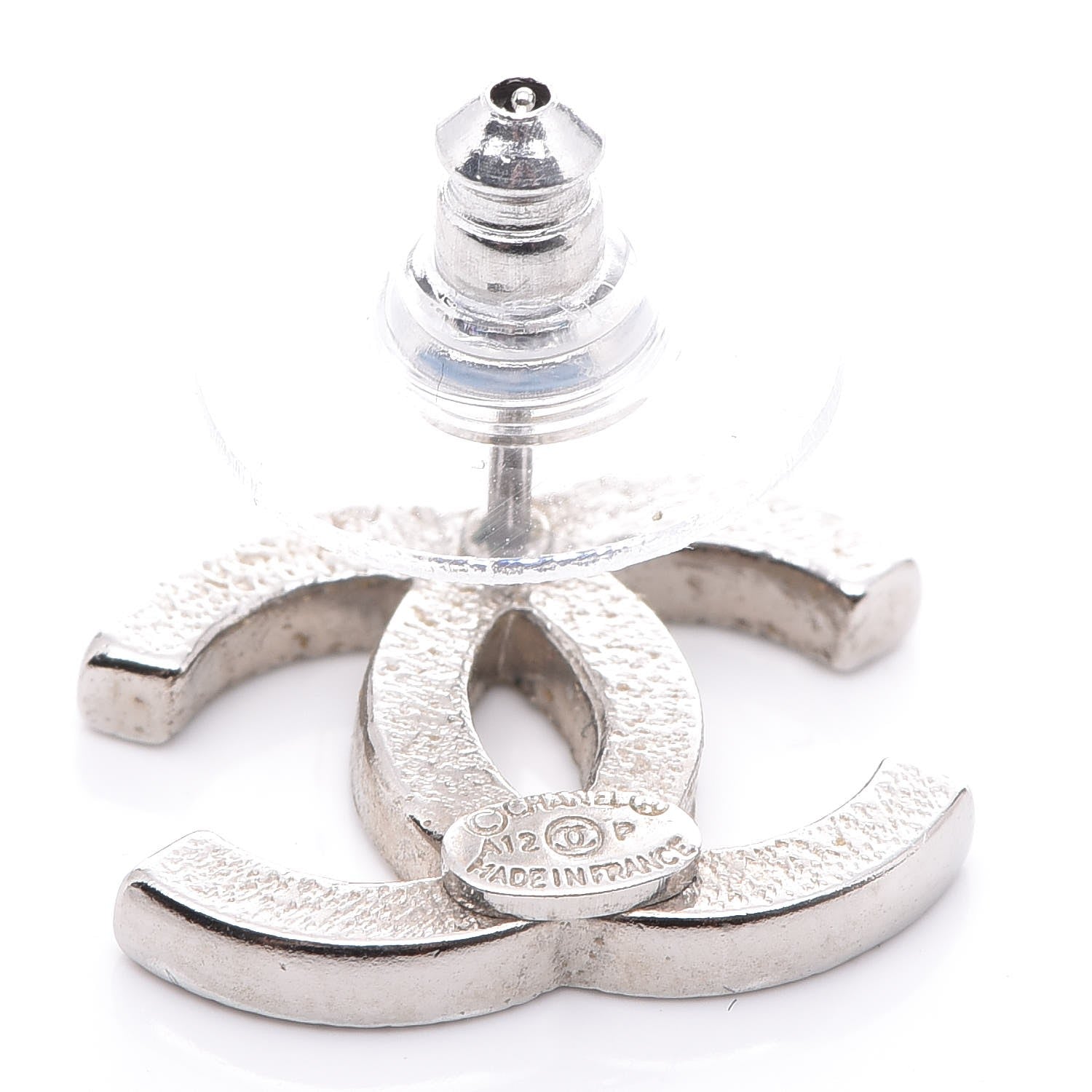 Chanel Crystal CC Earrings Silver 4 of 6