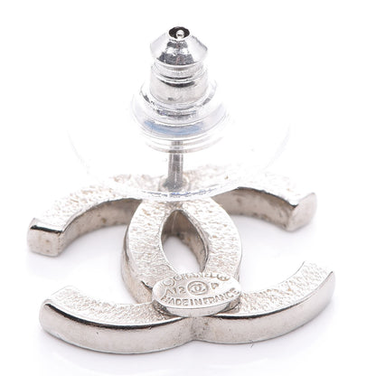 Chanel Crystal CC Earrings Silver 4 of 6