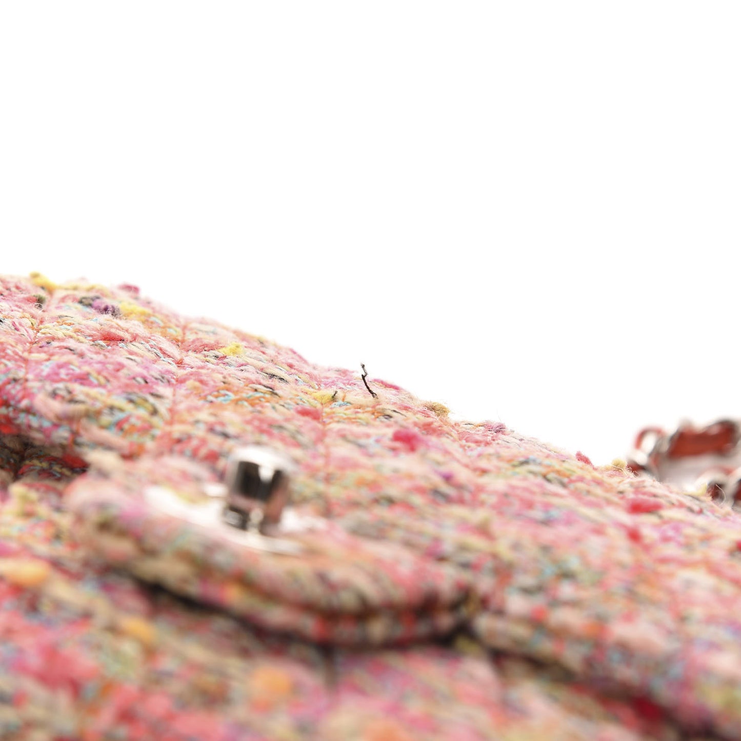 Tweed Quilted Medium Double Flap Pink