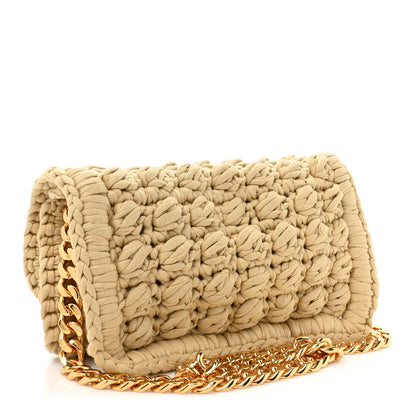 Bottega Veneta Jersey Crochet Shoulder Bag Cane Sugar 3 of 10
