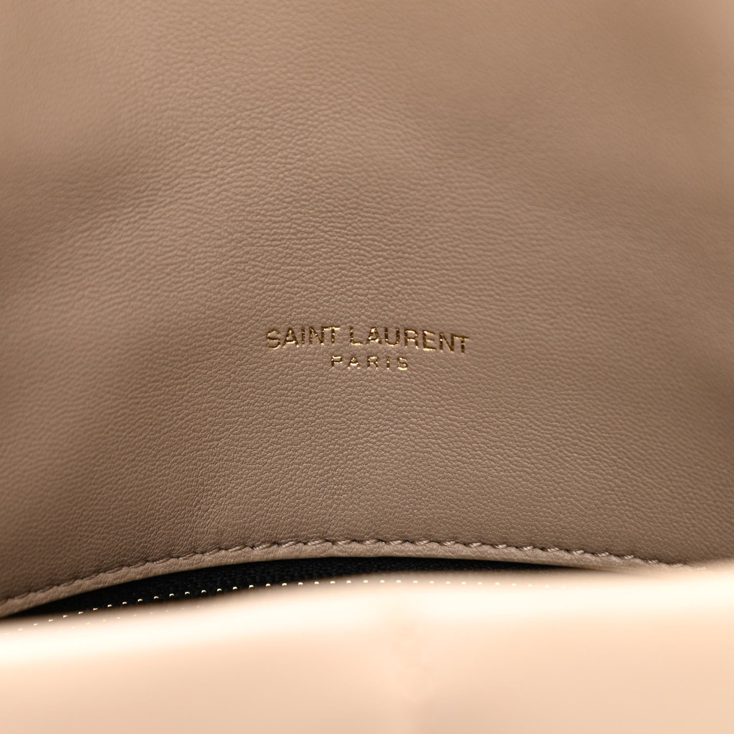 Saint Laurent Lambskin Quilted Small Loulou Puffer Monogram Chain Satchel Dark Beige 6 of 11
