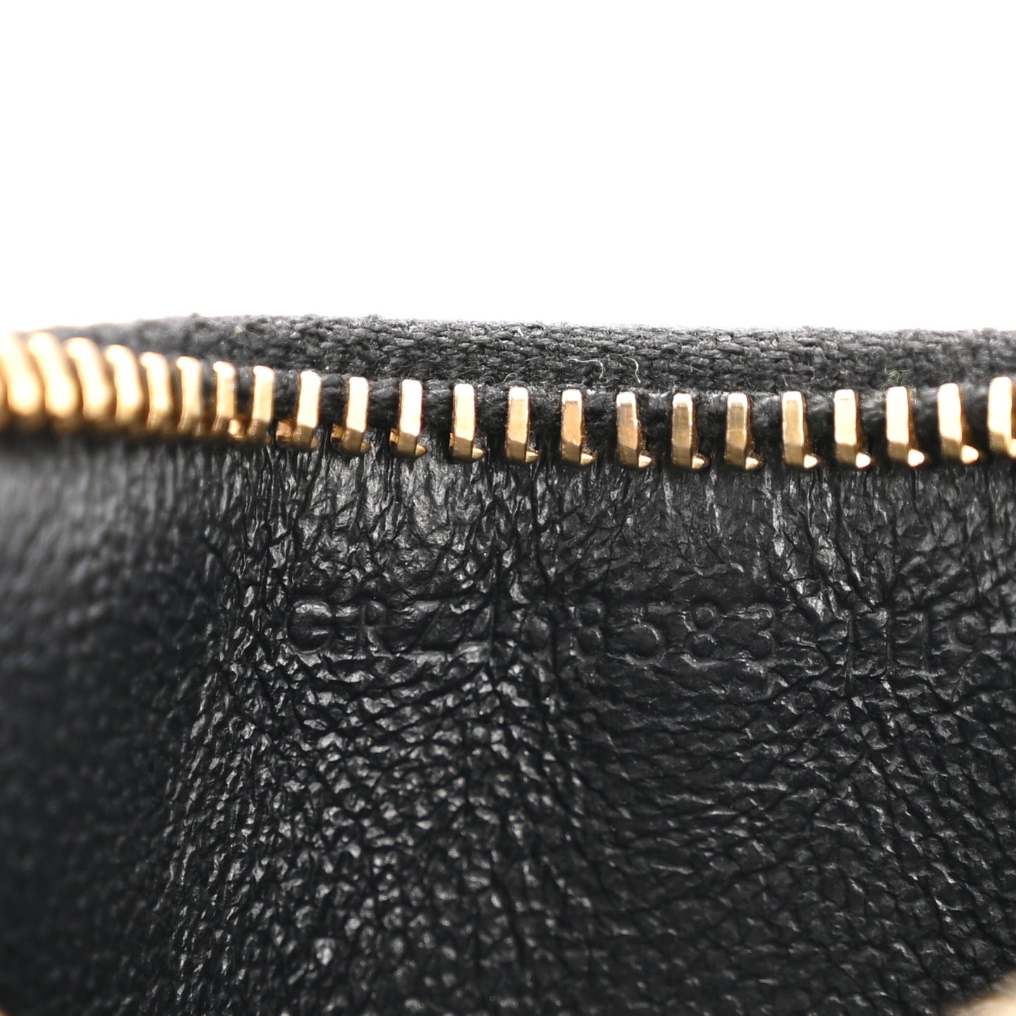 Calfskin 5 Fragments Zip Pouch Card Holder Black